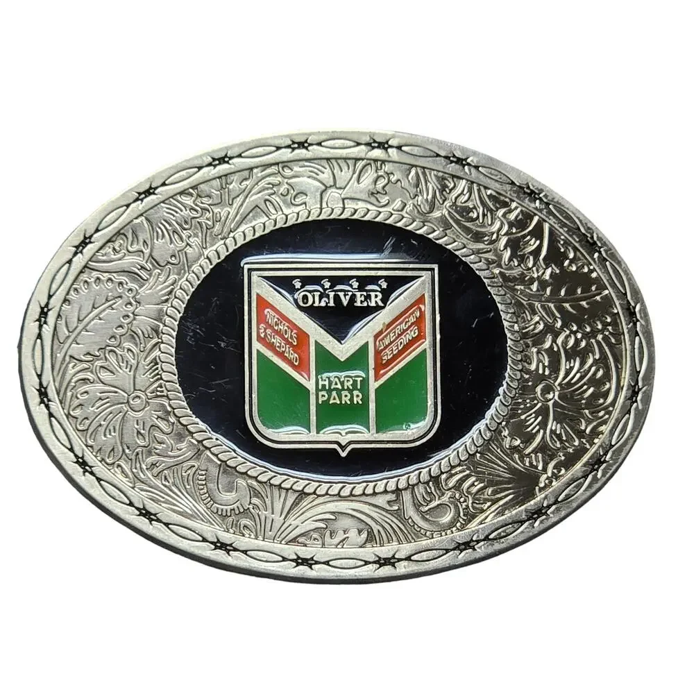Spec Cast Collectibles Silver Oliver Hart Parr Western Style Belt Buckle w. Logo